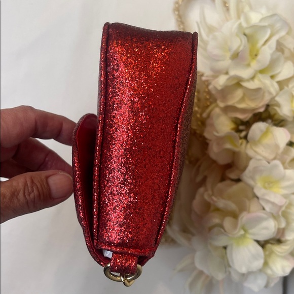 Jimmy Choo NWOT Sparkling Red Crossbody with Gold Chain does not include bag - Picture 7 of 12